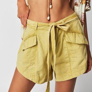 Free People Sierra Hills Tie Shorts - Palm Leaf - size L